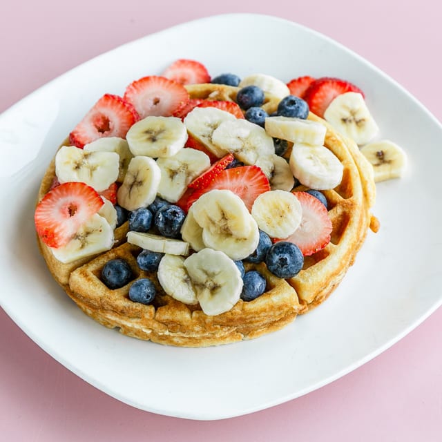 Waffle with Strawberries.